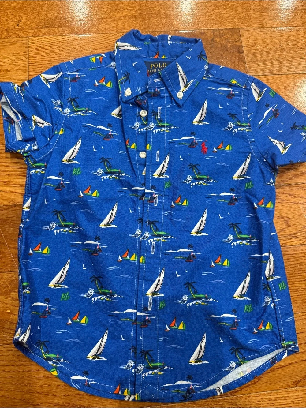 Ralph Lauren Mix-Striped & Sailboat Short-Sleeve Button-Down - Blue, Pink, Green